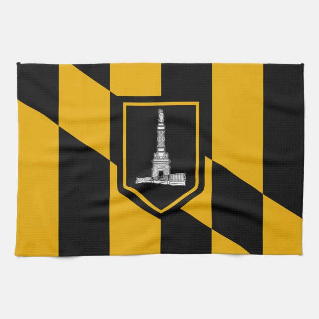 Serviette de cuisine avec Drapeau de Baltimore Cit (Horizontal)