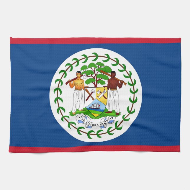 Serviette de cuisine avec Drapeau de Belize (Horizontal)