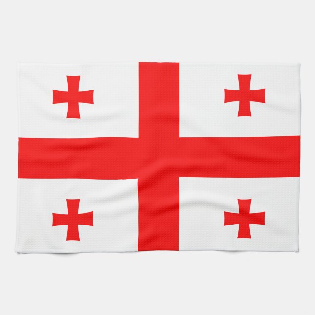Serviette de cuisine avec Drapeau de Géorgie (Horizontal)