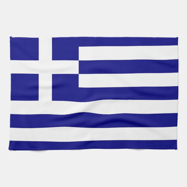 Serviette de cuisine avec Drapeau de Grèce (Horizontal)