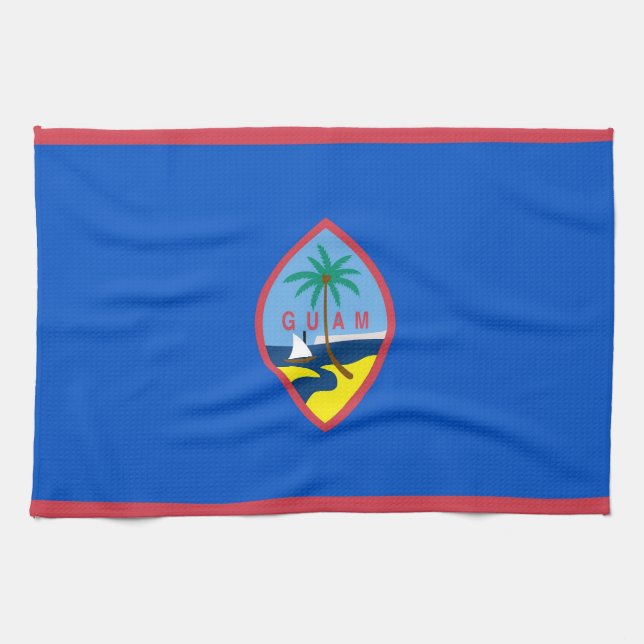 Serviette de cuisine avec Drapeau de Guam, États-U (Horizontal)