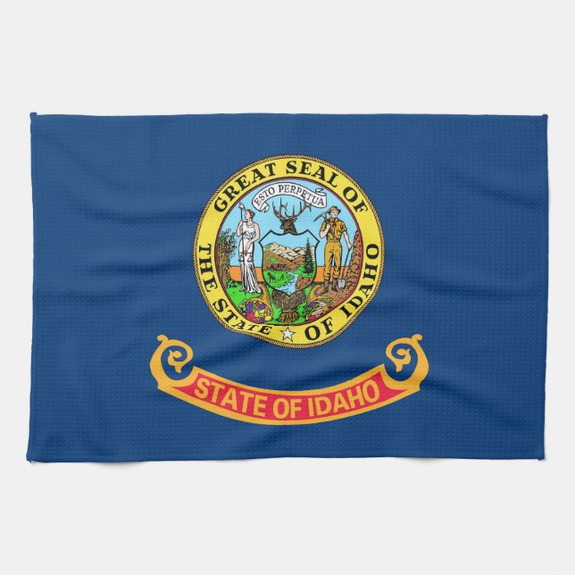 Serviette de cuisine avec Drapeau de l'Idaho, État (Horizontal)