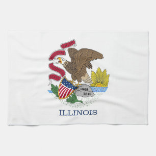 Serviette de cuisine avec Drapeau de l'Illinois, É