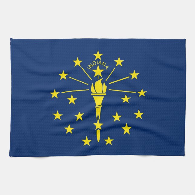 Serviette de cuisine avec Drapeau de l'Indiana, Ét (Horizontal)