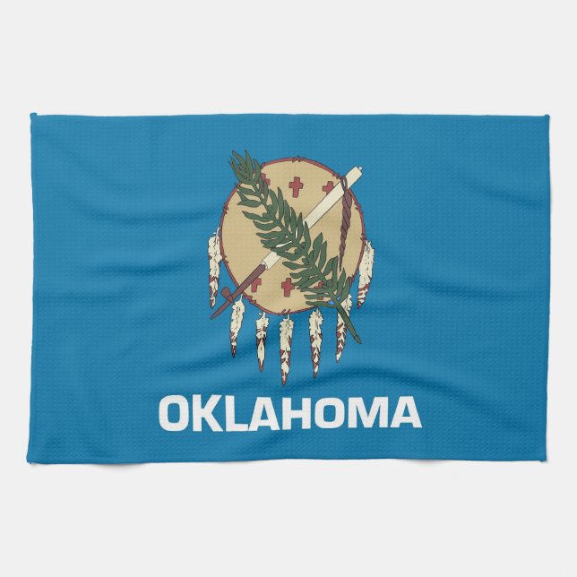Serviette de cuisine avec Drapeau de l'Oklahoma, É (Horizontal)