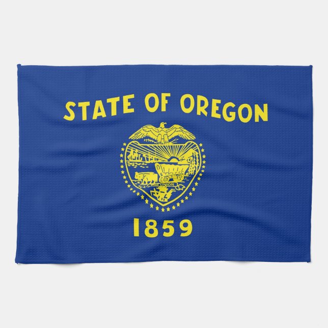 Serviette de cuisine avec Drapeau de l'Oregon, Éta (Horizontal)