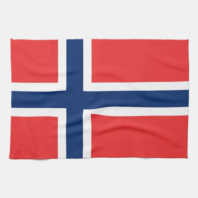 Serviette de cuisine avec Drapeau de Norvège (Horizontal)