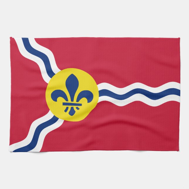 Serviette de cuisine avec Drapeau de Saint-Louis (Horizontal)