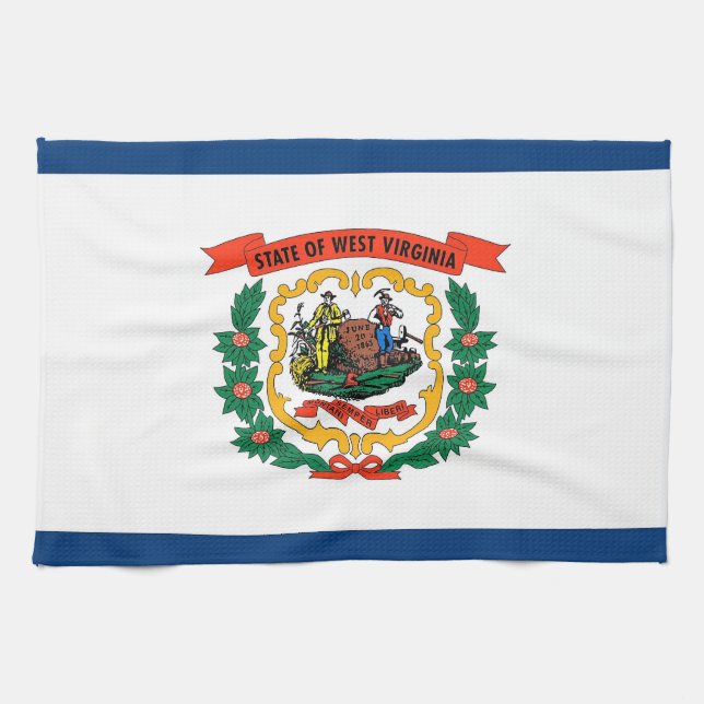 Serviette de cuisine avec Drapeau de Virginie Occi (Horizontal)