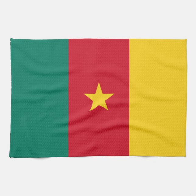 Serviette de cuisine avec Drapeau du Cameroun (Horizontal)