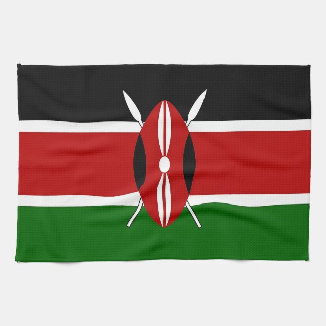 Serviette de cuisine avec Drapeau du Kenya (Horizontal)