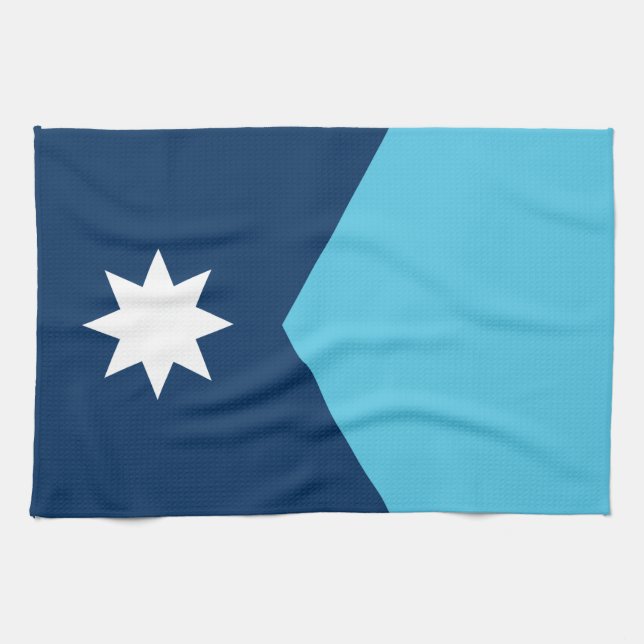 Serviette de cuisine avec drapeau du Minnesota, Ét (Horizontal)