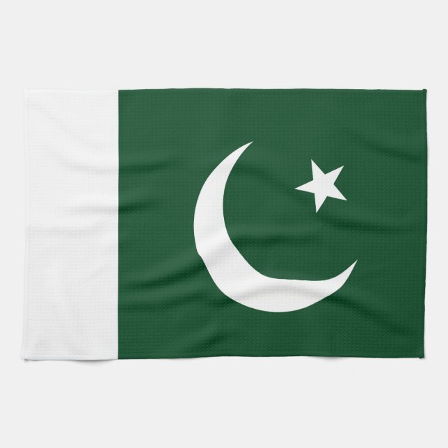 Serviette de cuisine avec Drapeau du Pakistan (Horizontal)