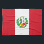 Serviette de cuisine avec Drapeau du Pérou<br><div class="desc">Améliorez votre décor de cuisine avec notre délicieuse serviette de cuisine avec le drapeau du Pérou! Cette serviette de cuisine n’est pas seulement un accessoire pratique, c’est une célébration de la culture et de la fierté du Pérou. Le design dynamique met en valeur le drapeau péruvien, ce qui en fait...</div>