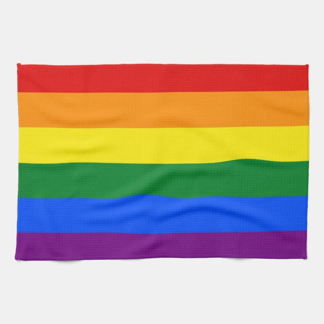 Serviette de cuisine avec drapeau Rainbow LGBT Pri (Horizontal)