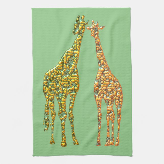 Serviette de cuisine avec Giraffe - Votre couleur (Vertical)