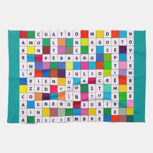 Serviette de cuisine avec la conception de mois de