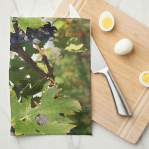Serviette de cuisine avec raisins de vigne