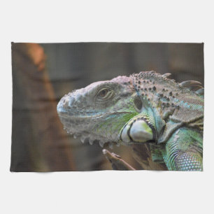 Serviette de cuisine avec tête de lézard Iguana co