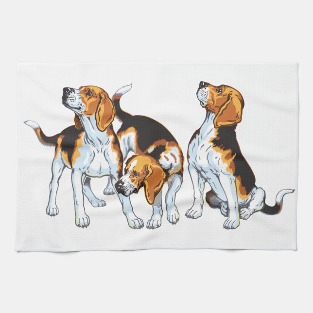 Serviette de cuisine beagle (Horizontal)