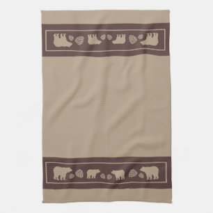 Serviette de cuisine beige brune rustique de