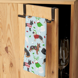 Serviette de cuisine bergère allemande de Noël