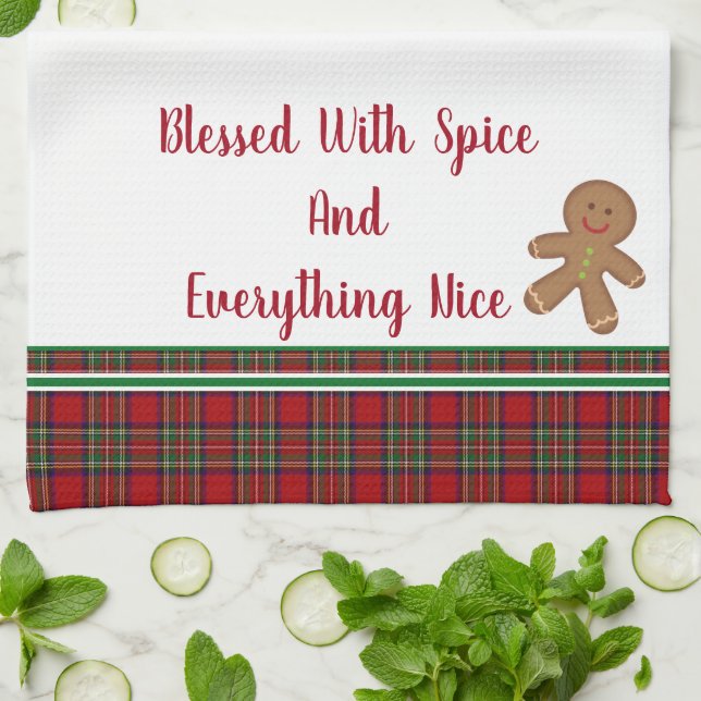 Serviette de cuisine Bienheureux avec épices et to (Plié)