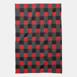 Serviette de cuisine Black Red Check