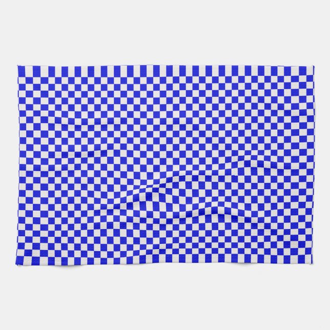 Serviette de cuisine bleu et blanc À damiers (Horizontal)