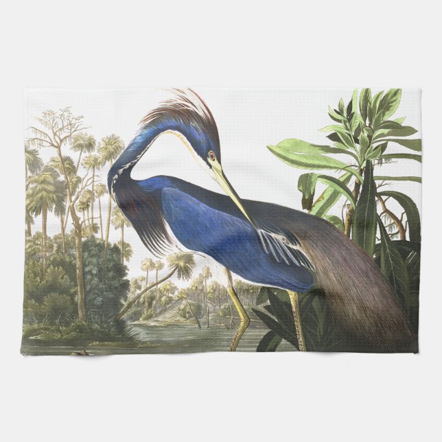Serviette de cuisine bleue de faune d'oiseau de (Horizontal)