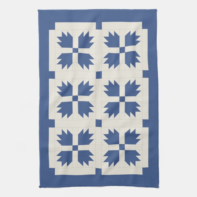 Serviette de cuisine bleue d'impression d'édredon (Vertical)