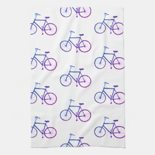 Serviette de cuisine bleue pourpre de motif de