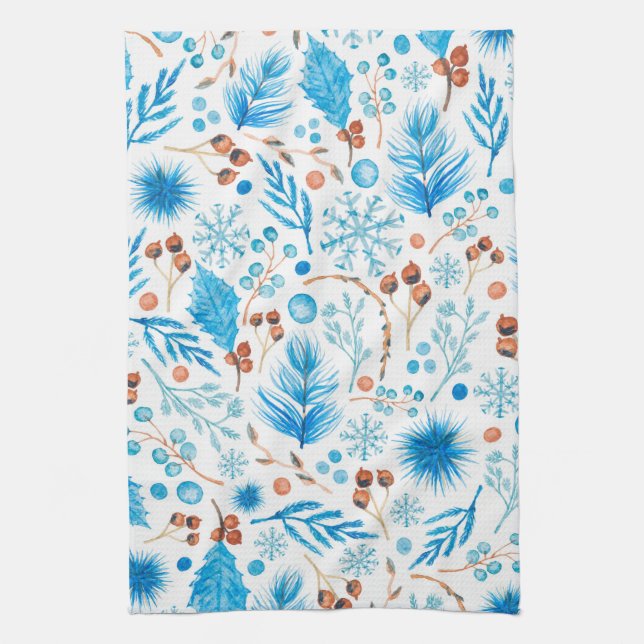 serviette de cuisine blues d'hiver (Vertical)