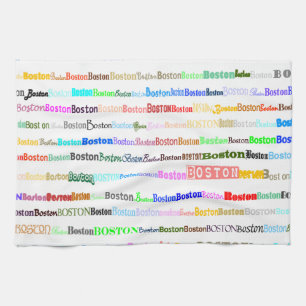 Serviette de cuisine Boston Text Design II