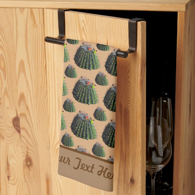 Serviette de cuisine Cactus - Personnalisation opt (Pliage en tiers)