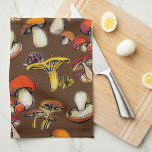 Serviette de cuisine champignons