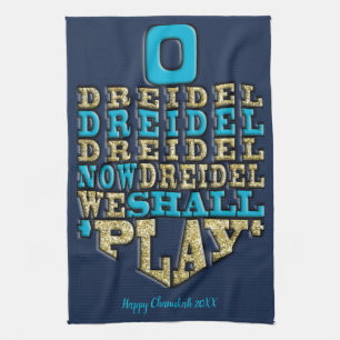 Serviette de cuisine "Chanukah/O Dreidel Dreidel..