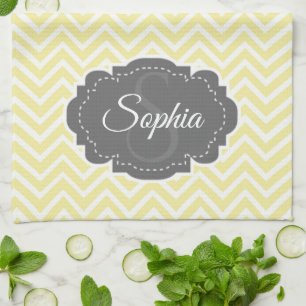 Serviette de cuisine Chevron jaune