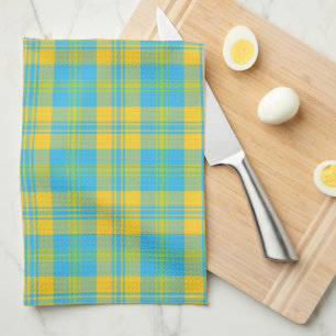 Serviette de cuisine chic : Bleu, Jaune, Plaid Ver
