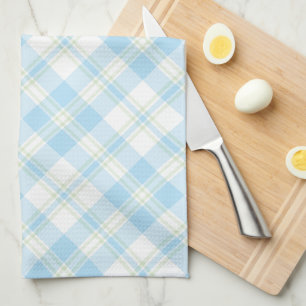 Serviette de cuisine chic Sky Blue et White Check