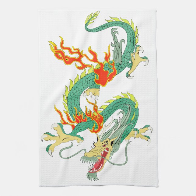 Serviette de cuisine chinoise Dragon (Vertical)