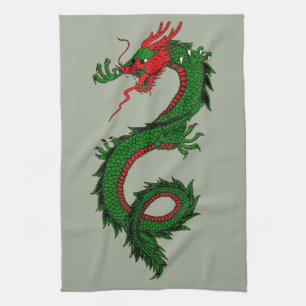 serviette de cuisine chinoise en dragon