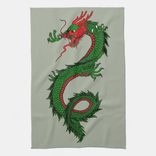 serviette de cuisine chinoise en dragon (Vertical)