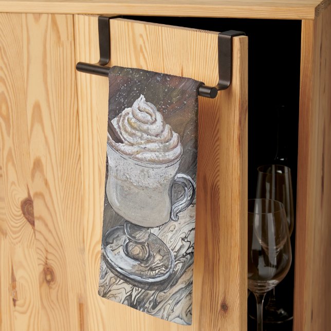 Serviette de cuisine citrouille épice Brown et or (Pliage en tiers)