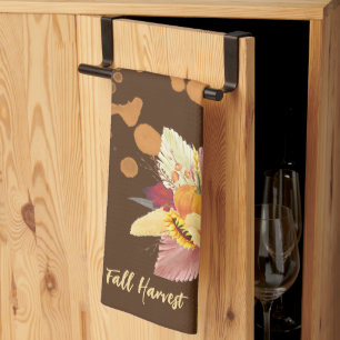 Serviette De Cuisine citrouille Et Fleurs D'Automn