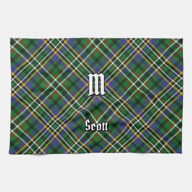 Serviette de cuisine Clan Scott Green Tartan (Horizontal)