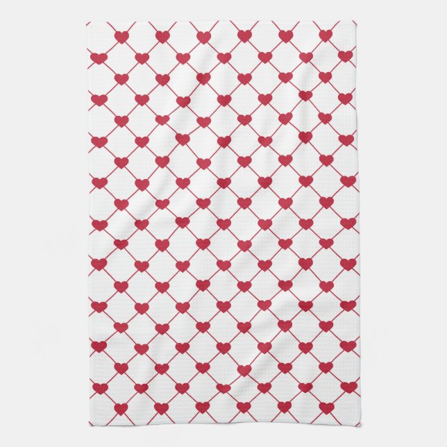Serviette de cuisine / Coeurs (Vertical)