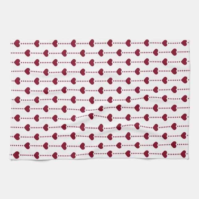 Serviette de cuisine / Coeurs (Horizontal)