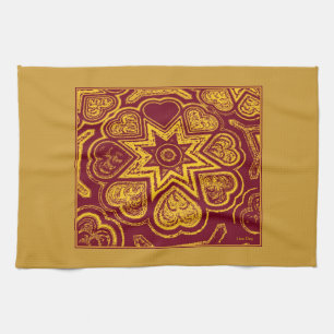 Serviette de cuisine 'Coeurs d'automne'