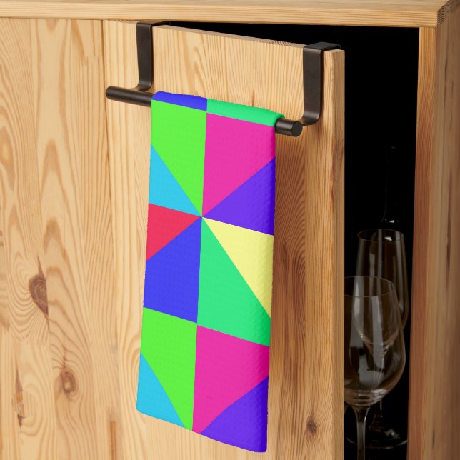Serviette de cuisine colorée (Pliage en tiers)